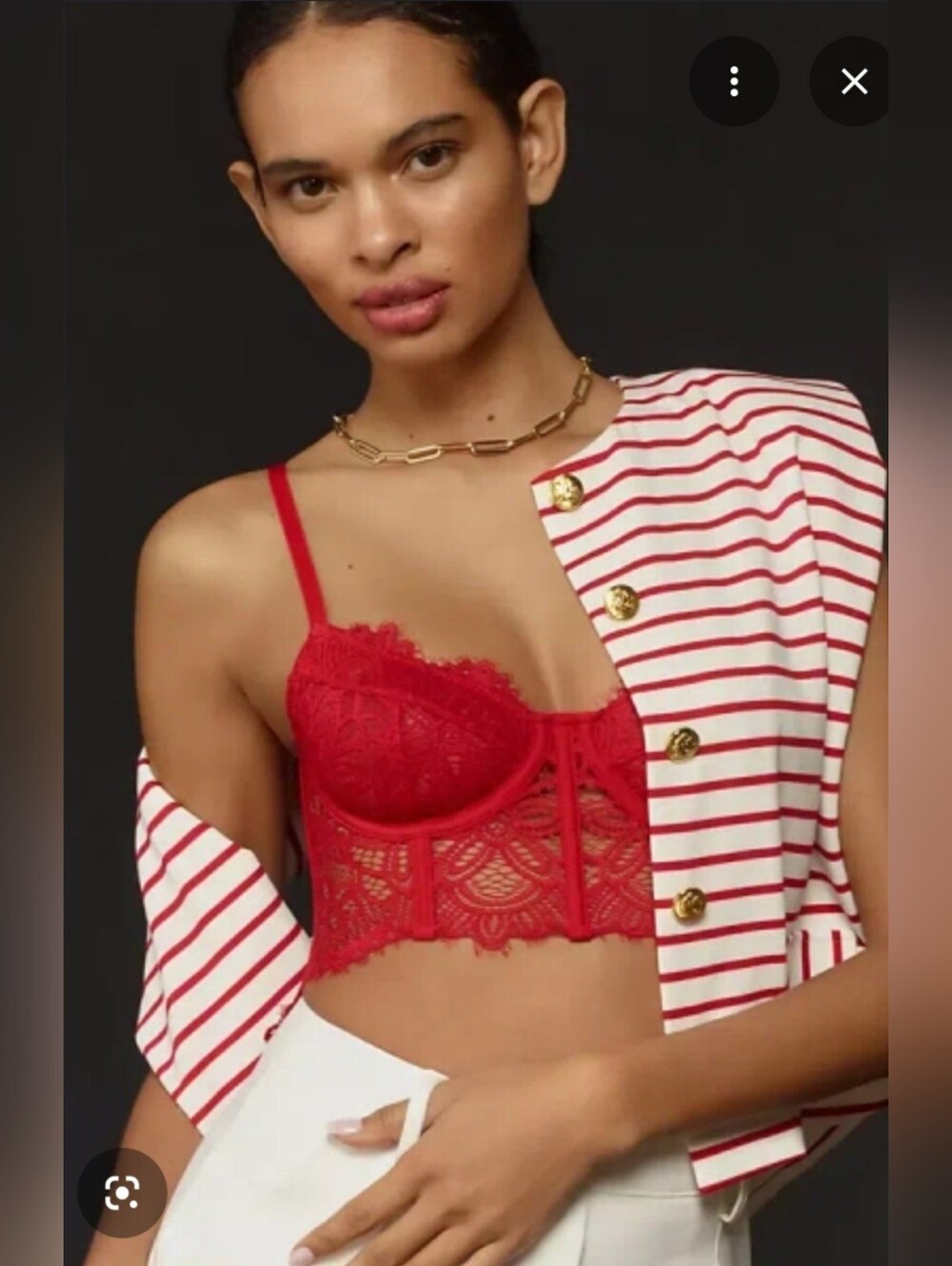 Anthropologie Red The Giselle Lace Bustier Top in size XS